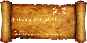 Halassy Kristóf névjegykártya
