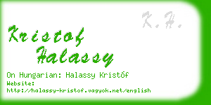kristof halassy business card